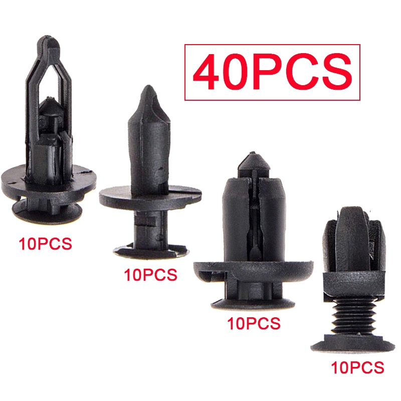 40pcs Fastener Push Pin Auto Body Fastener Pengganti Klip Penahan Mobil Bumper Fender Liner Type Klip Penahan Klem Paku Keling Kit