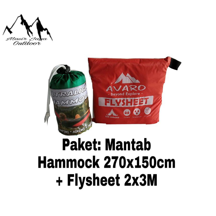 PROMO FLYSHEET 2X3+HAMMOCK AYUNAN CAMPING HAMMOCK 150x270CM AYUNAN GANTUNG