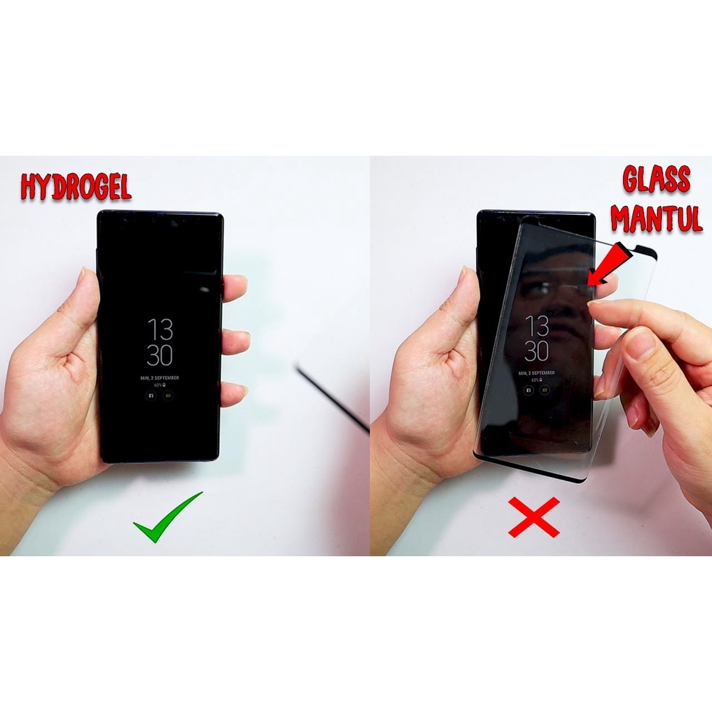 Anti gores hydrogel super HD clear screen protector semua tipe hp bahan TPU mudah di pasang support curved edge yang melengkung harga ramah di kantong