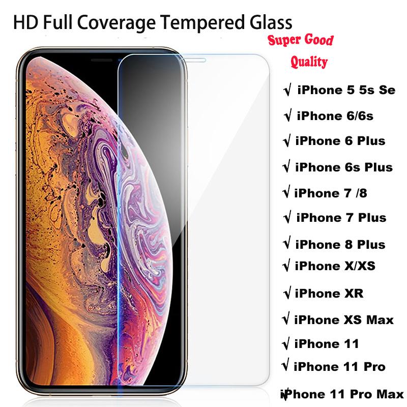 Pelindung Layar Tempered Glass Untuk Iphone Xs Max Xr X 6 6s Plus Se 2020 7 8 Plus 11 12 Pro Max Mini