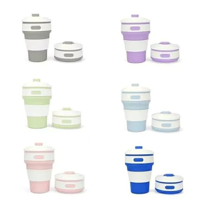 SGM CTL Cup Traveling Lipat Collapsible Silicone Foldable Gelas 350ML sili