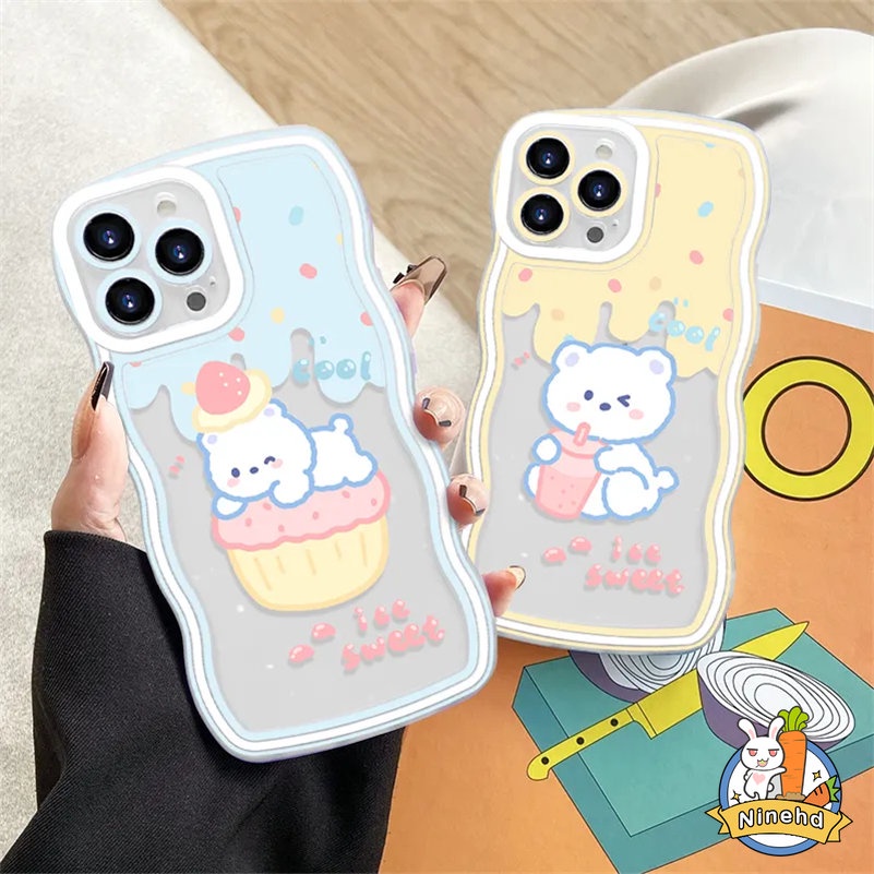 Casing Soft Case Karet Tebal Motif Kartun Beruang Untuk iPhone 14 13 12 11 Pro Max X Xr Xs Max 8 7 6 6s Plus