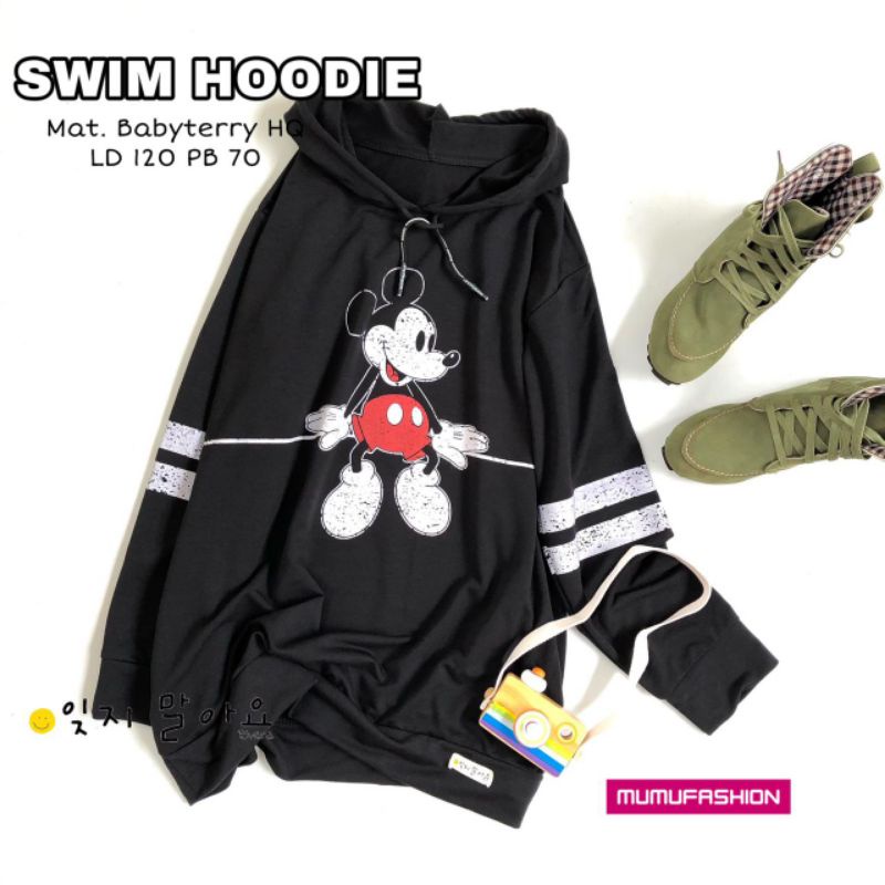 New Atasan Hoodie Wanita Kekinian Swim Tunik Hoodie by Fashion Hijab Solo