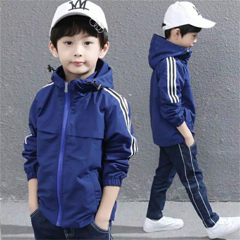 Jaket Anak parasut 3 stripes