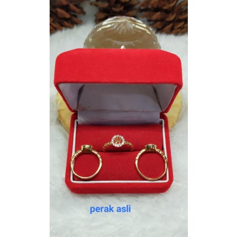 Cincin Cor Mata2 stang, Perak 925, Sepuh Emas Kuning