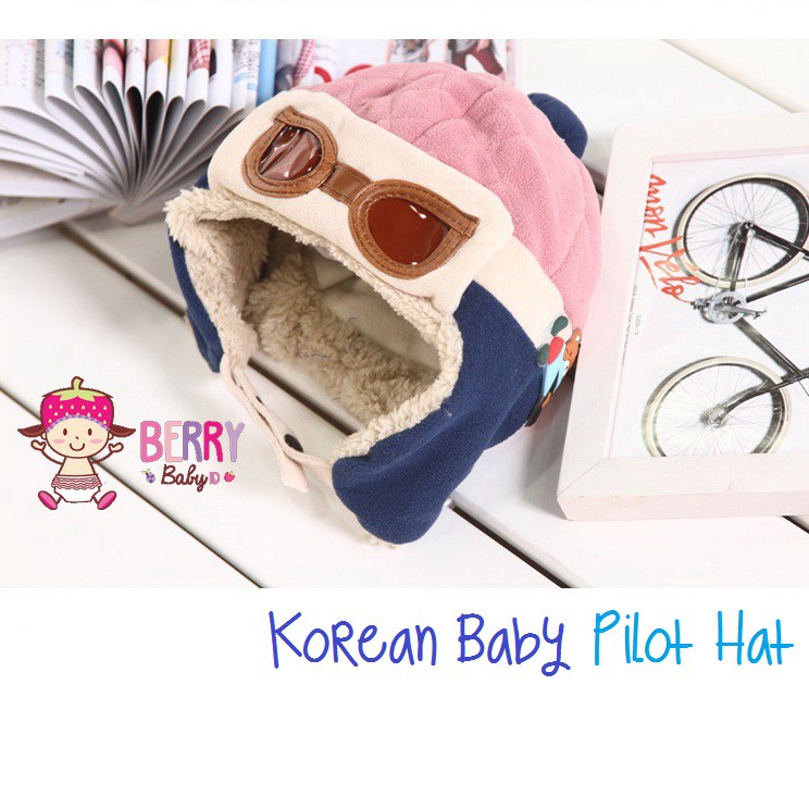 YooBerry Korean Pilot Hat Topi Pilot Bayi Anak Berry Mart