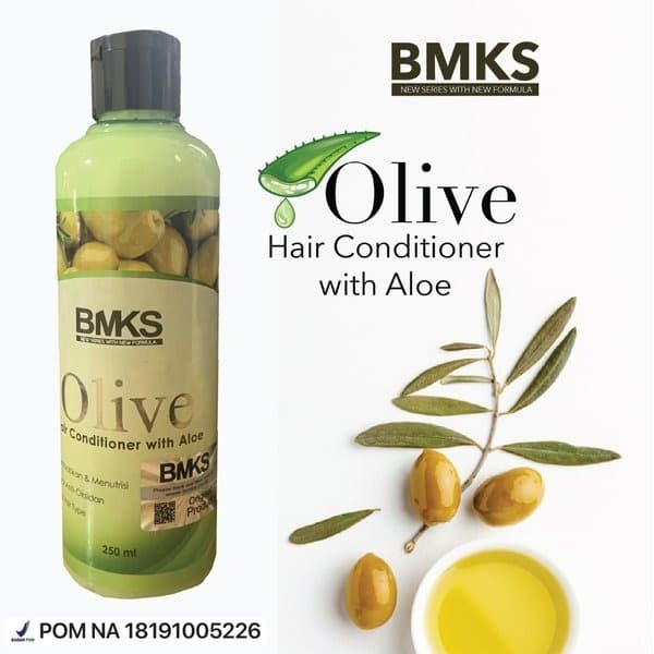 BMKS OLIVE CONDITIONER WITH ALOE PERAWATAN RAMBUT RONTOK 250ML ORIGINAL BPOM