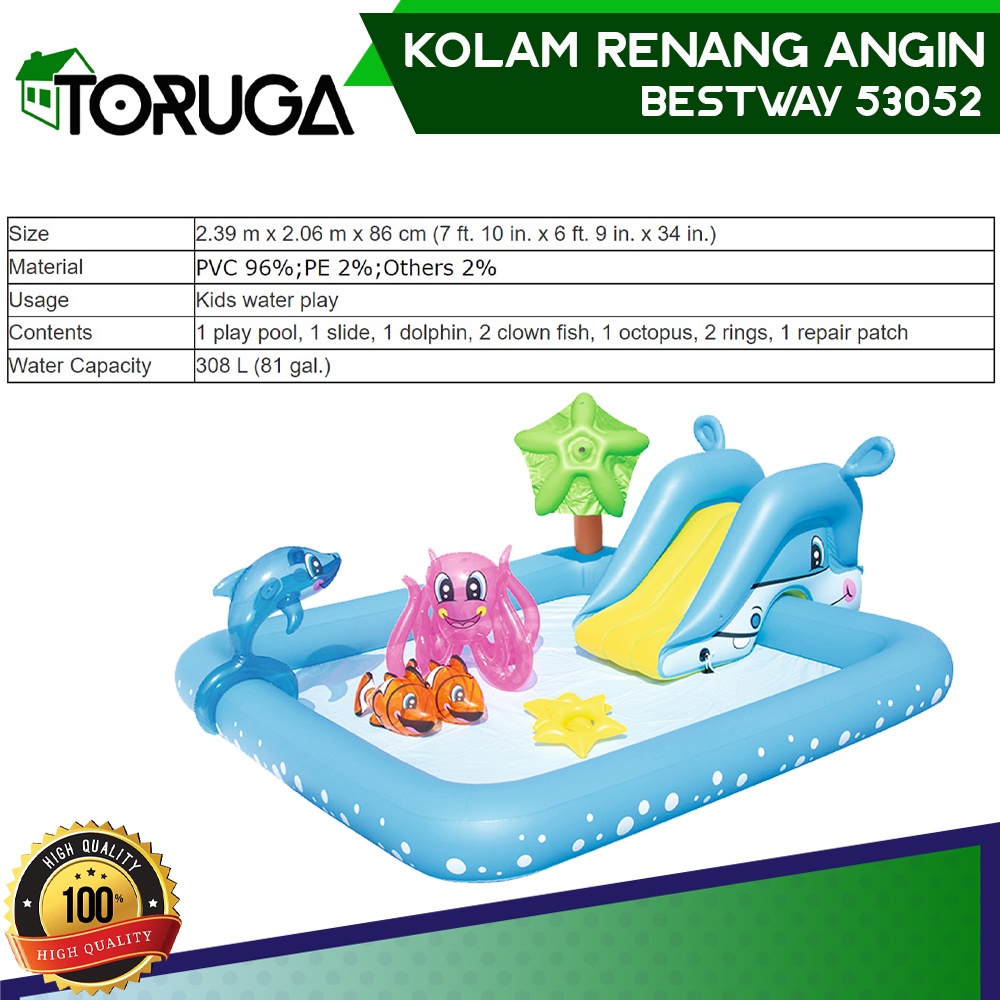 Kolam Renang Angin Anak Bestway Fantastic Aquarium Play Pool - Bestway 53052 239x206x86cm