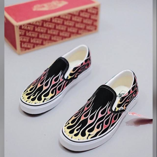Vans slip on Mash up flame black Original
