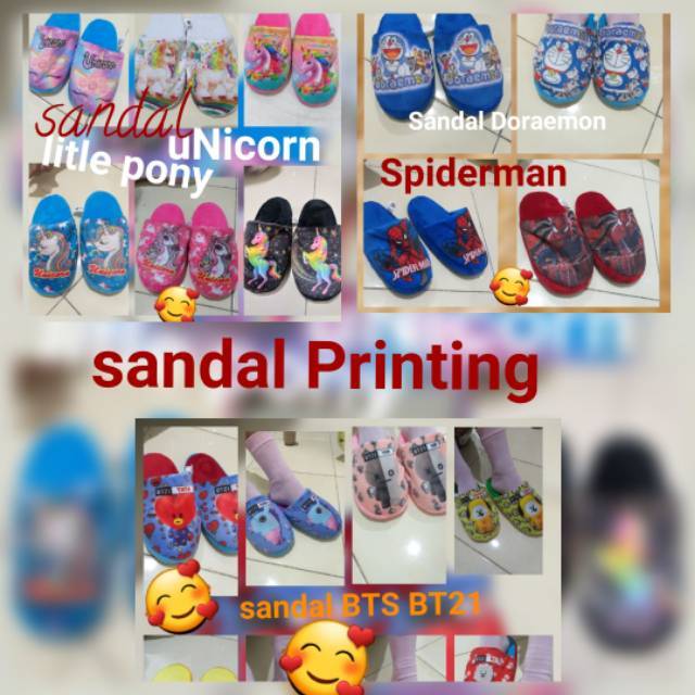 SANDAL BONEKA KARAKTER DEWASA dan ANAK SNI