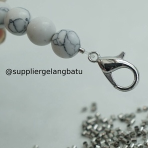 Aksesoris stopper kecil 1mm silver bahan rangkai gelang kalung tali