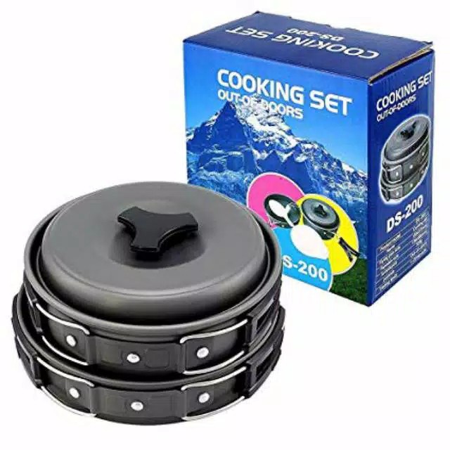 Alat Masak Panci Kemping Gunung. Cooking Set DS-200 Camping Nesting 1-2 Person Outdoor