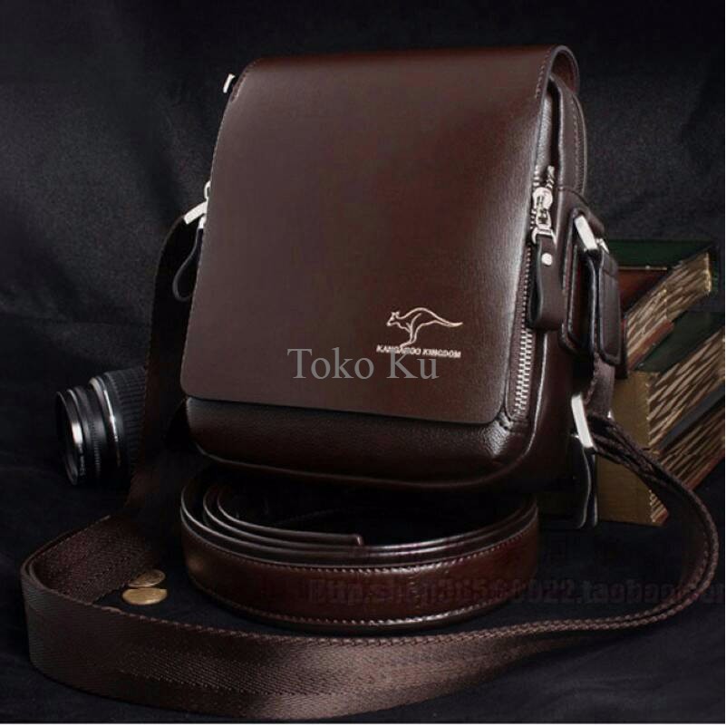 Tas Cowok Pria Selempang Kulit 6M9H