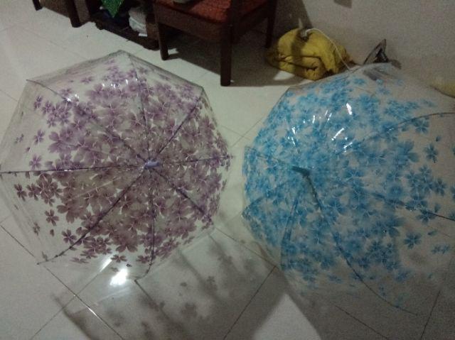 Payung Mangkok Bunga Transparan