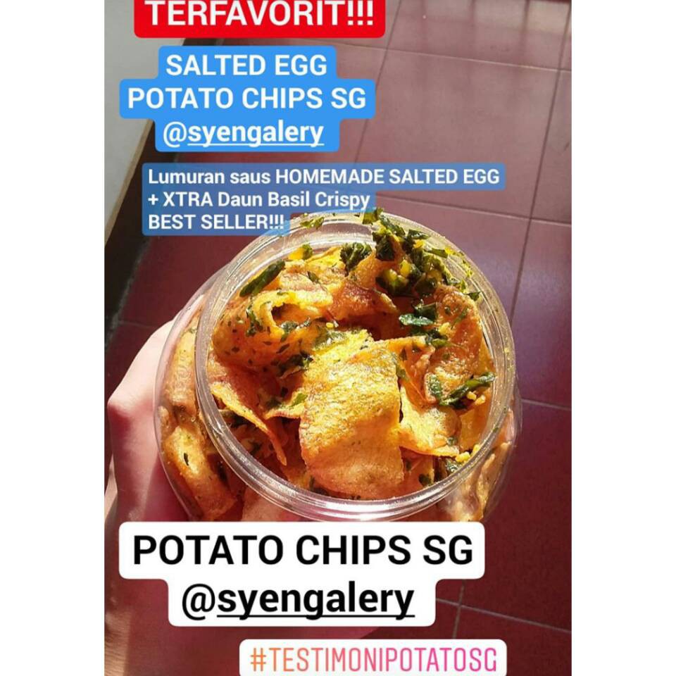 

Potato chips salted egg besar keripik kentang enak telur asin asli renyah gurih non msg