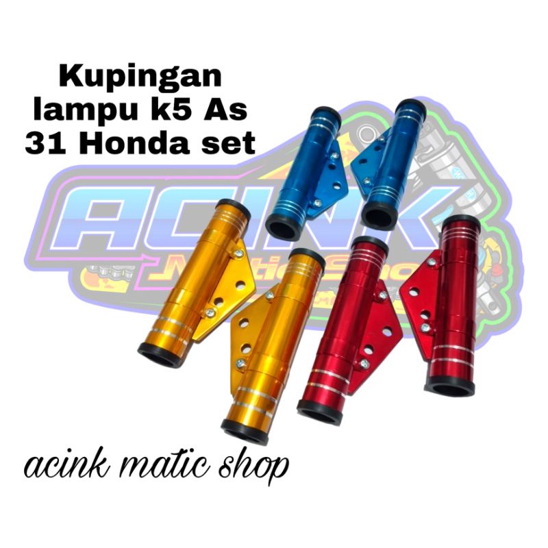 Pangkon lampu k5 kupingan lampu depan k5 CNC almunium set as 31 HONDA Kupingan lampu cnc K5