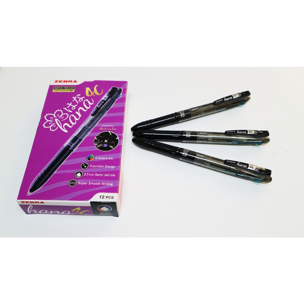 

Ballpoint Zebra Hana 4C Semigel 0.7mm Black