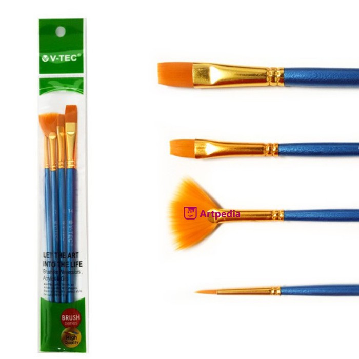 

[Promo] V Tec Brush A0168 Set 4 Kuas Lukis Set isi 4 Berkualitas