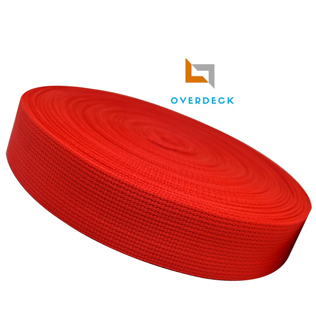 

5 METER TALI WEBBING TAS LT 3.8 CM TEBAL 1.30 MM BAHAN POLYPROPYLENE - LT 38 MERAH