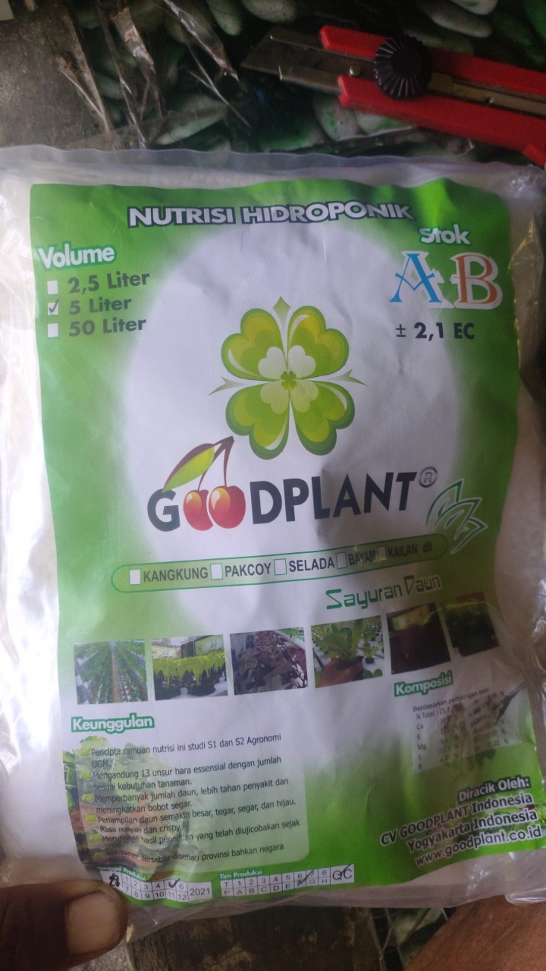 Nutrisi Hidroponik / Nutrisi Ab Mix / Nutrisi Daun /  Nutrisi Goodplant Pekatan 5 Liter