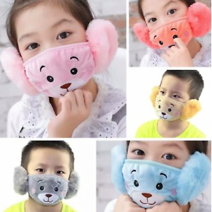 Masker Anak Bulu Karakter Beruang Lucu / Masker Anak Bulu Karakter Lucu / Masker Anak Murah