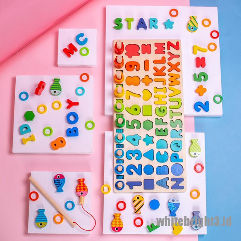 {white3} Montessori Early Educational Toy Wooden Toys for Kids Board Matching Puzzle Game