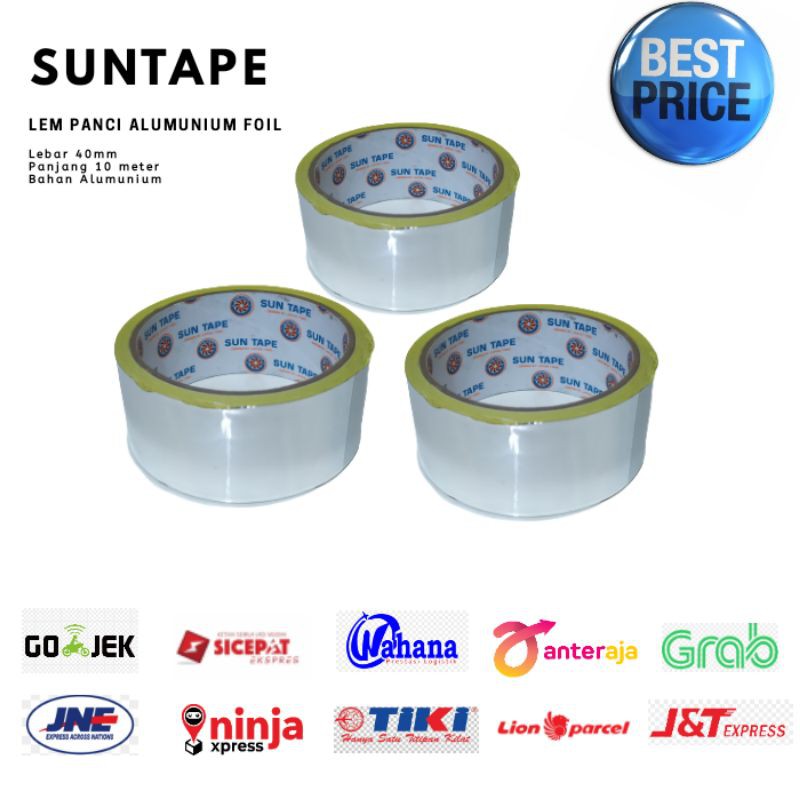 Suntape Lem Panci 40mm X 10Meter /Lem Alumunium Foil