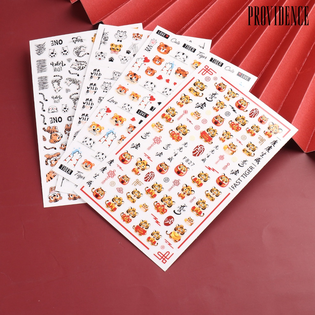 Providence Stiker Kuku 3d Ultra Tipis Motif Macan Untuk Nail Art / Manicure