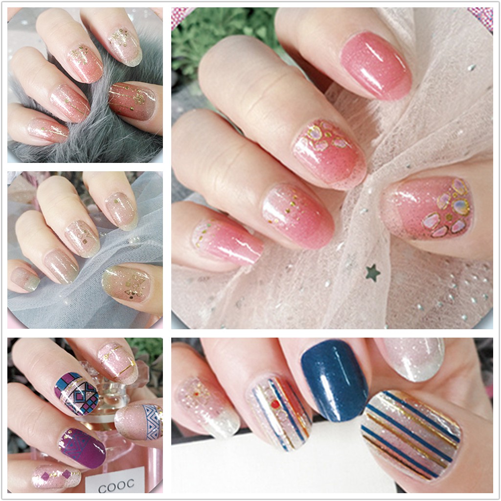 WSZ Nail sticker motif / sticker kuku / stiker kuku / nail stiker glitter / stripes design