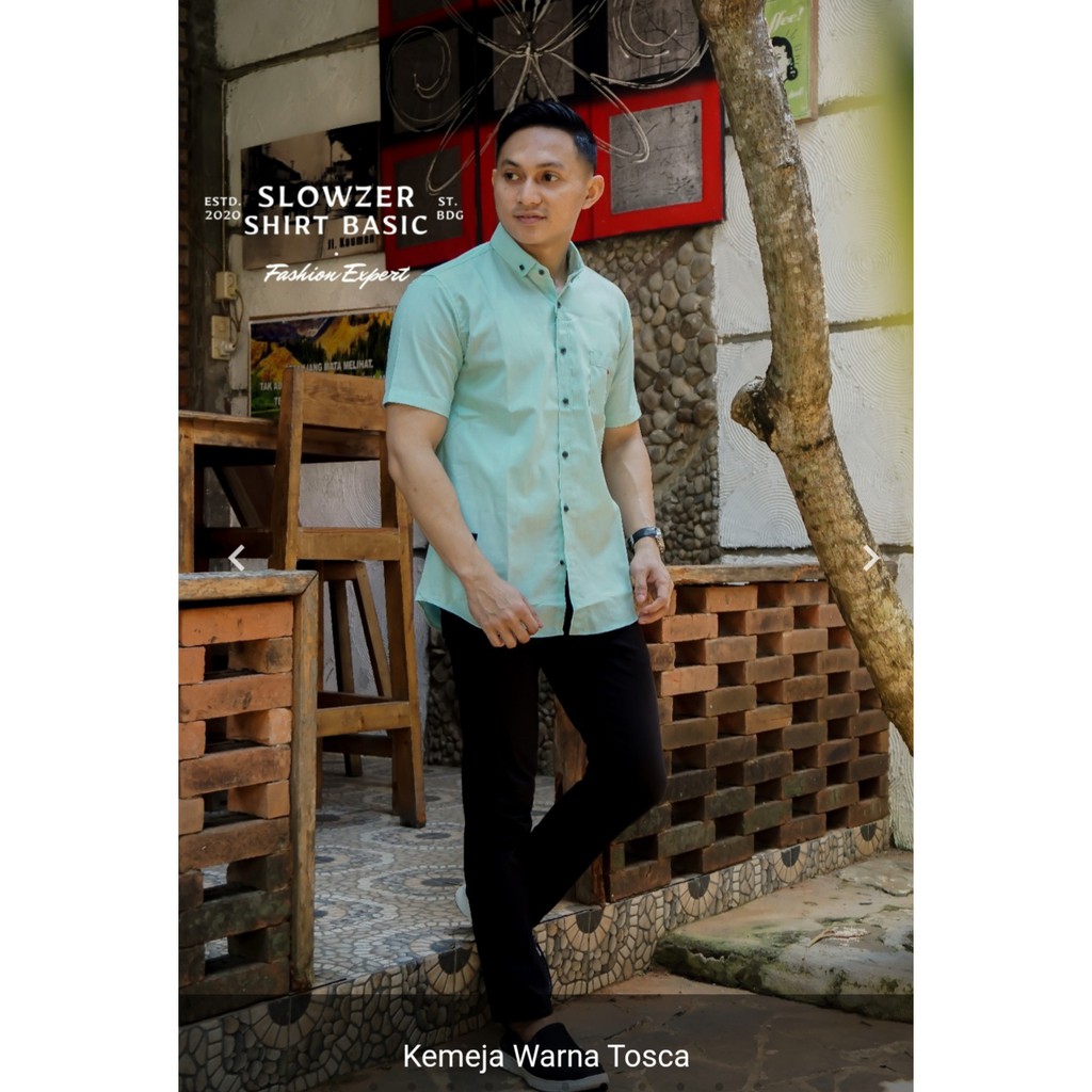 kemeja pria lengan panjang premium distro baju motif surfing flanel polos formal casual kasual