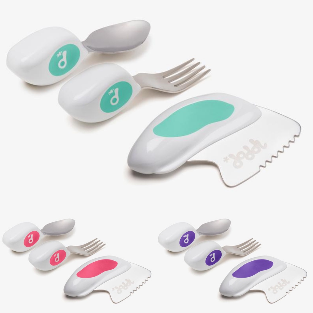 Doddl 3-piece Children's Cutlery - Knife Spoon Fork Toddler Utensils Sendok Garpu Pisau Training Anak Bayi Baby Balita Ergonomic MPASI BLW