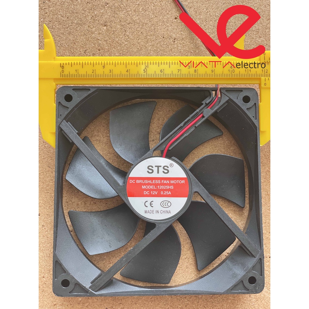 FAN DC 12V 12cm BRUSHLESS FAN KIPAS DC 12x12cm TEBAL COOLING EXHAUST 12cm KIPAS PENDINGIN 120mm 12 x 12cm 0.25A