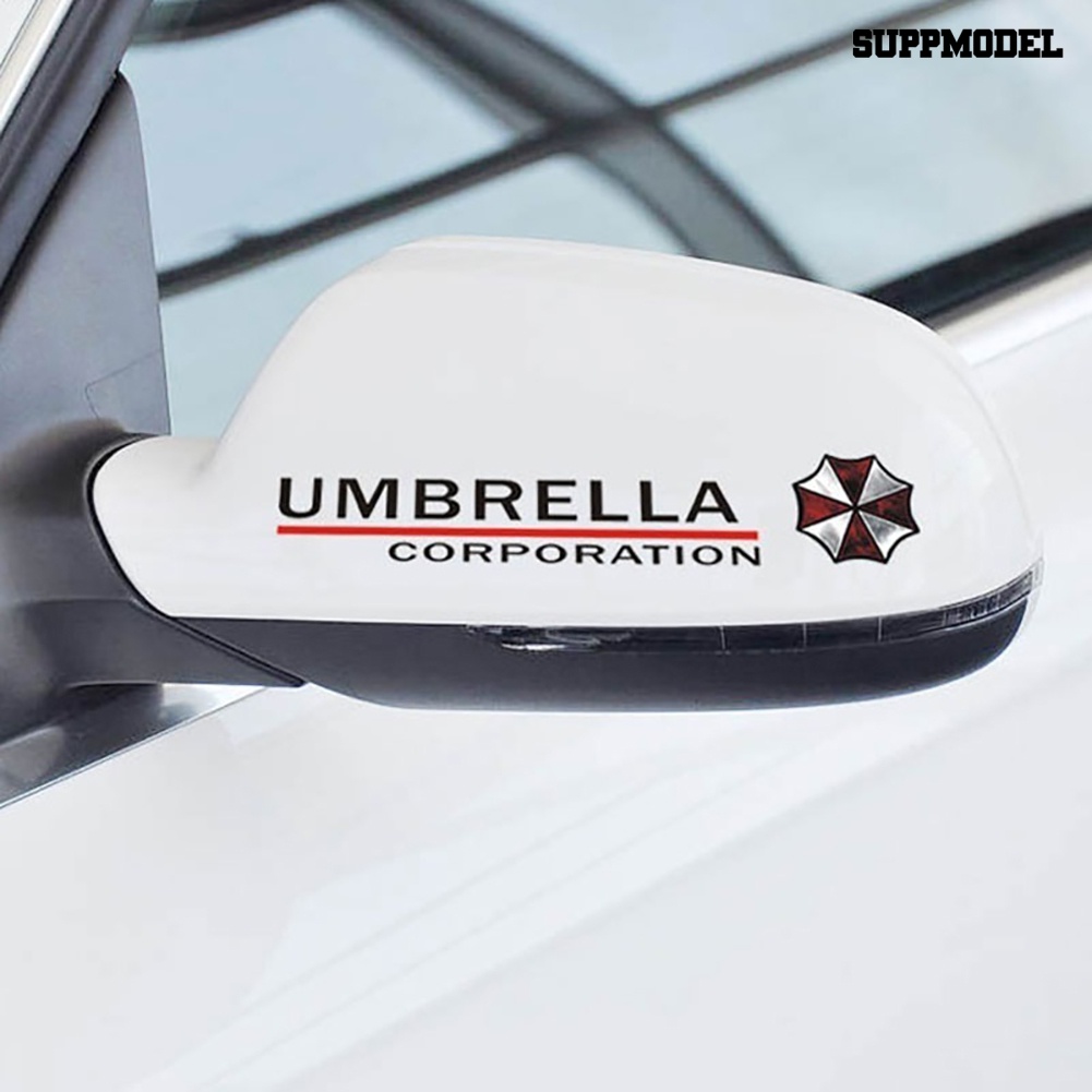 1 Pasang Stiker Reflektif Tema Umbrella Corporation Untuk Kaca Spion Mobil