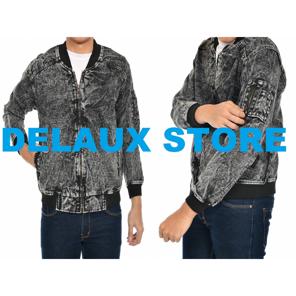 DELAUX STORE JAKET LEVIS / JEANS BOMBER PREMIUM SNOW BLACK / BLACK SANDWASH