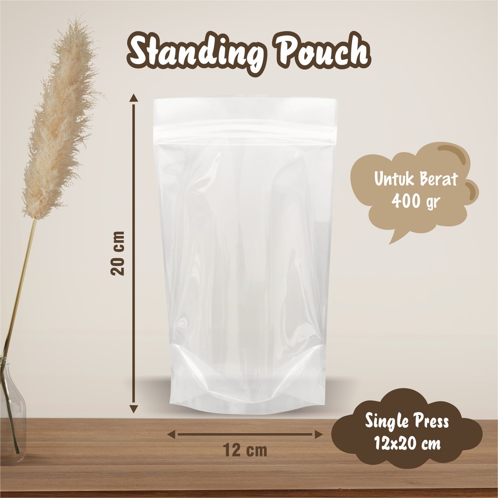 Jual STANDING POUCH 12X20 TRANSPARAN SINGLE SEAL SUPER Shopee Indonesia