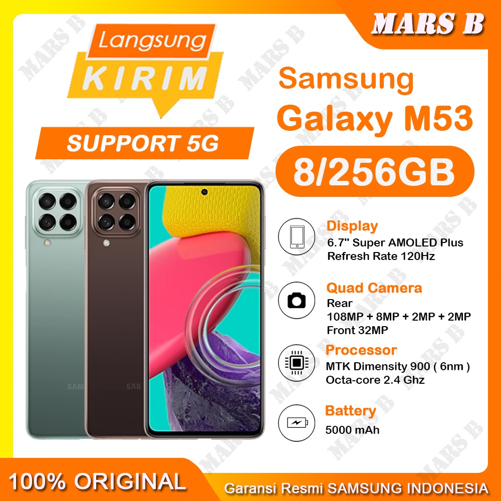 Samsung Galaxy M53 5G [ 8/256GB ] BNIB Fresh No Repack - Garansi Resmi