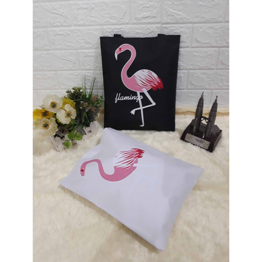 MJS 467 - FLAMINGO TOTEBAG /TOTEBAG SABLON / TOTEBAG KULIAH