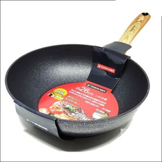 Wajan Wok Pan Anti  Lengket  YOSHIKAWA Marble Ceramic Wok 