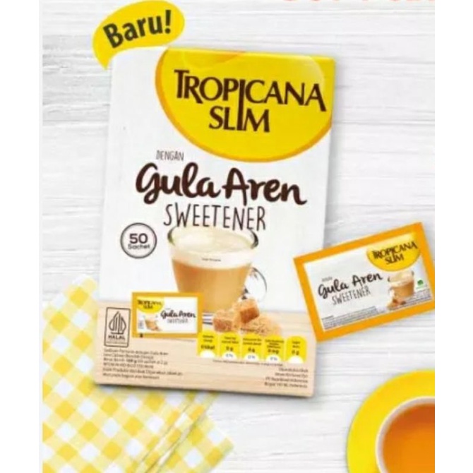 BOX Tropicana Slim Gula Aren Sweetener 50 Sachet Diet Manis