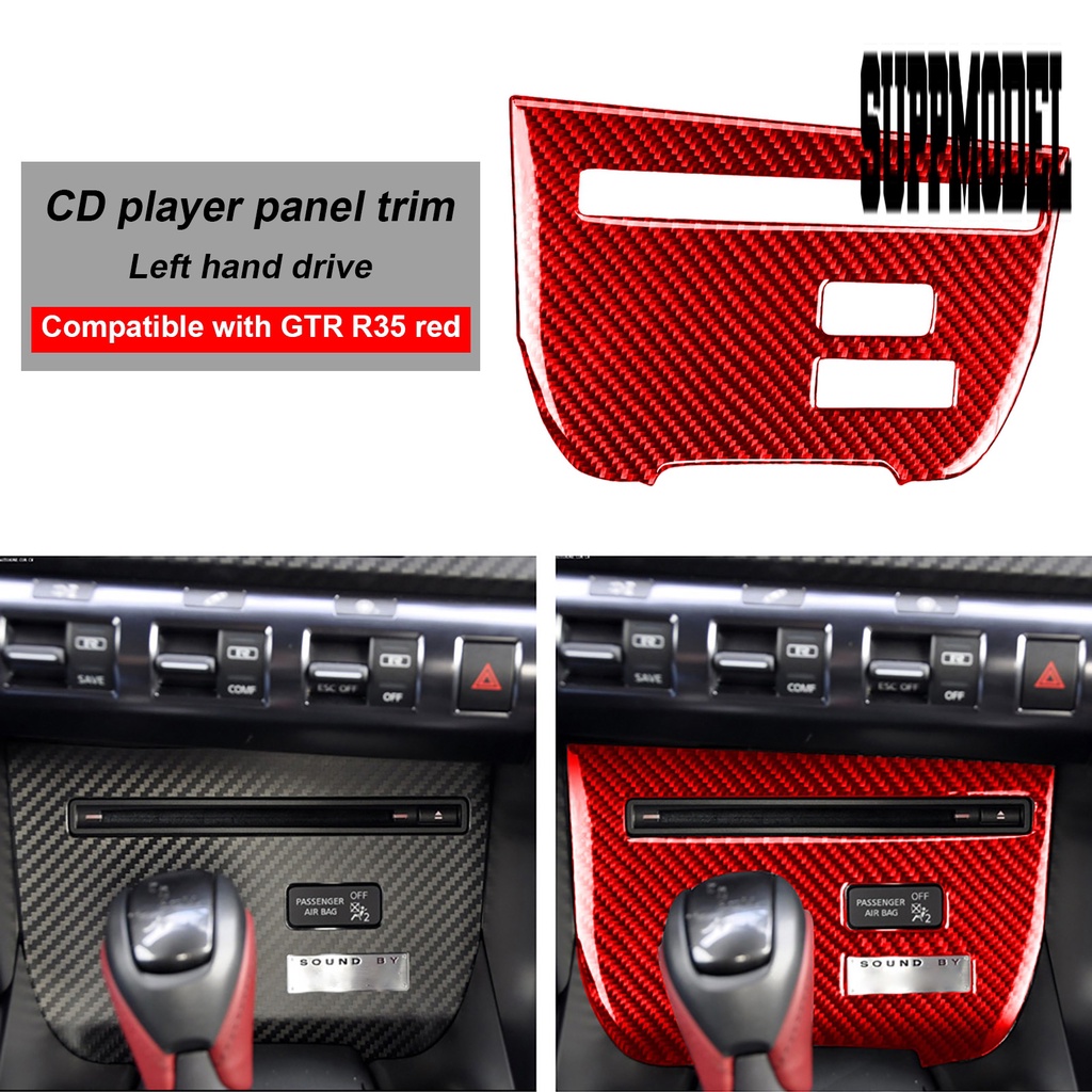 Suppmodelx &lt; Sticker Dekorasi Panel Konsol CD Player Mobil Nissan Gtr35 2008-2016 Bahan Serat Karbon Tahan Air