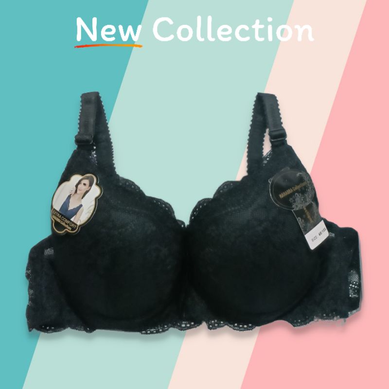 BRA WANITA JUMBO BH FASHION KAWAT BUSA TIPIS KAIT 3 Size 36-46 art 182#-8