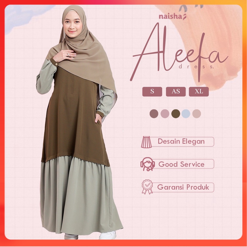 Aleefa Dress by Naishaofficial / Gamis Aleefa Naisha Hijrah