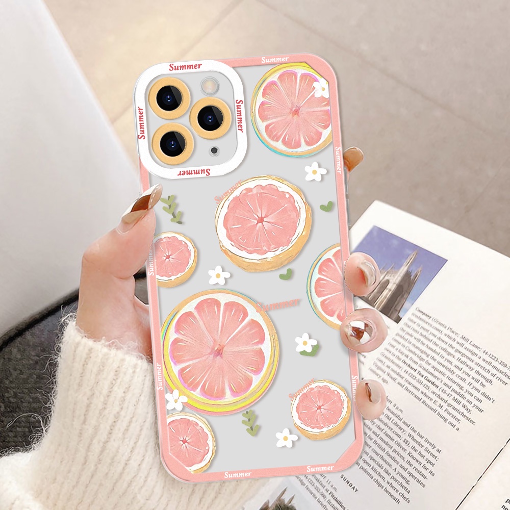 Soft Case TPU Motif Kartun Buah Semangka Untuk iPhone 13 Pro Max 11 12 Pro X XS Max 7 8 Plus SE 2020