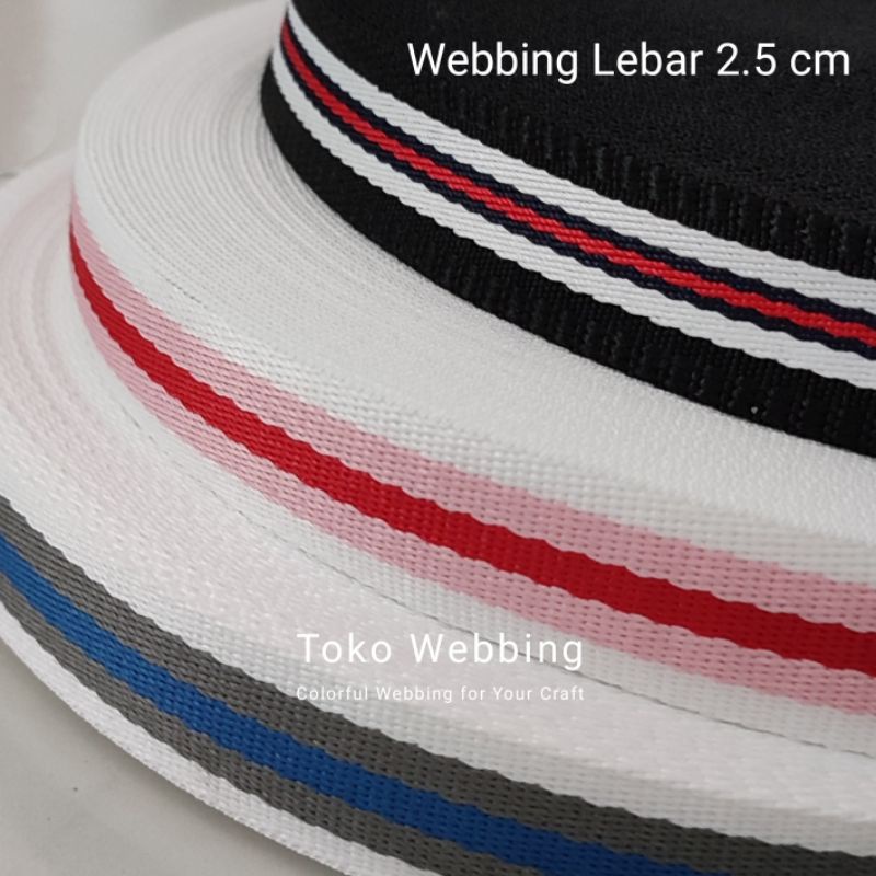 Webbing 2.5 cm Motif Garis