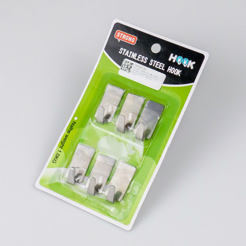 Taffware Gantungan Serba Guna Stainless Adhesive 6 PCS - Silver