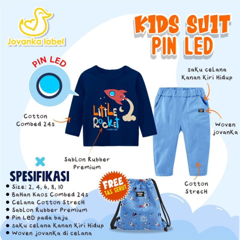 Afsheenastore Setelan Anak Set Kids Suit Pin Led By Jovanka