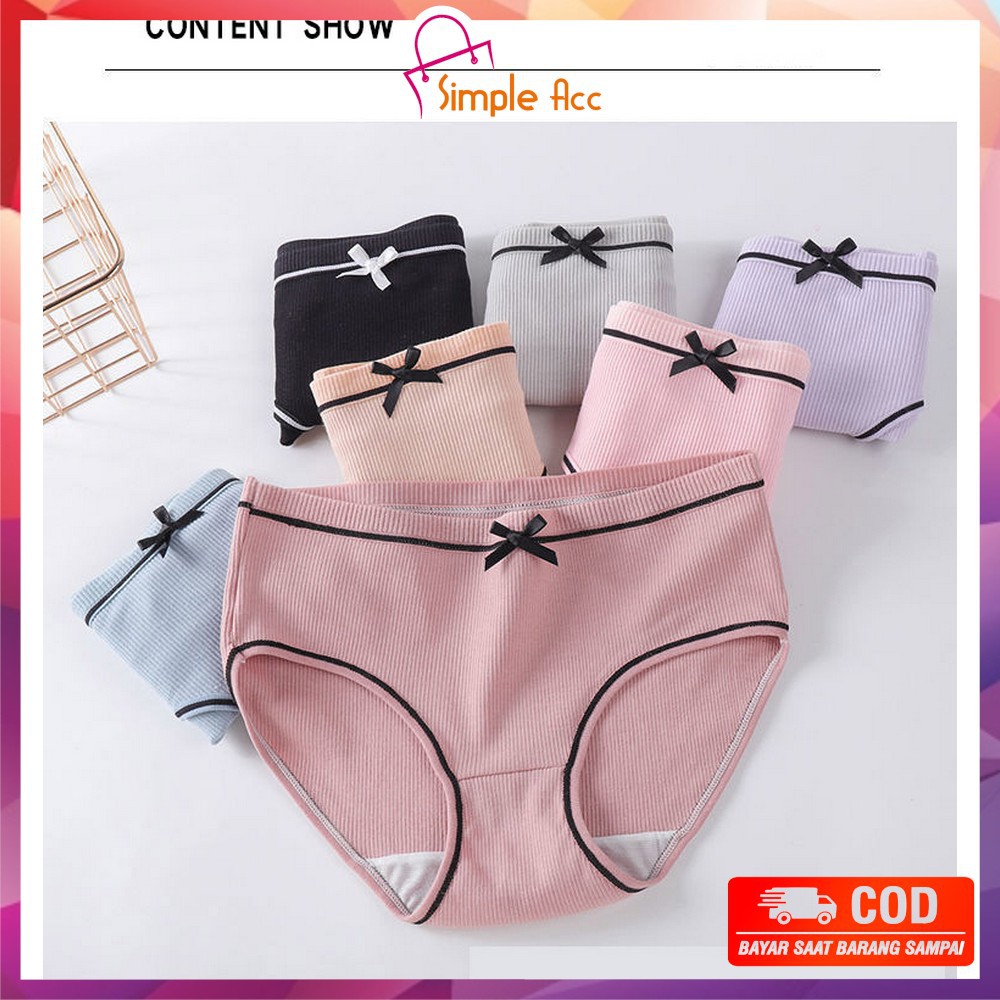 ~COD~ DO-P61 Celana Dalam Wanita Polos List Pita CD Cewek Import / Underwear Wanita / Sempak Wanita