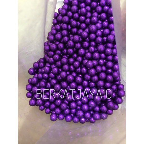Sprinkle Mutiara Pearl Ungu Purple Edible 20gr Dekorasi Kue Topping Cake
