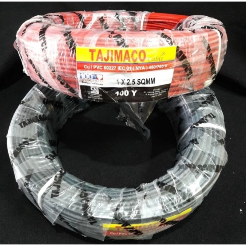 Kabel Tajimaco Nya 2,5mm kawat tembaga SNI 2.5 mm 100 Yard