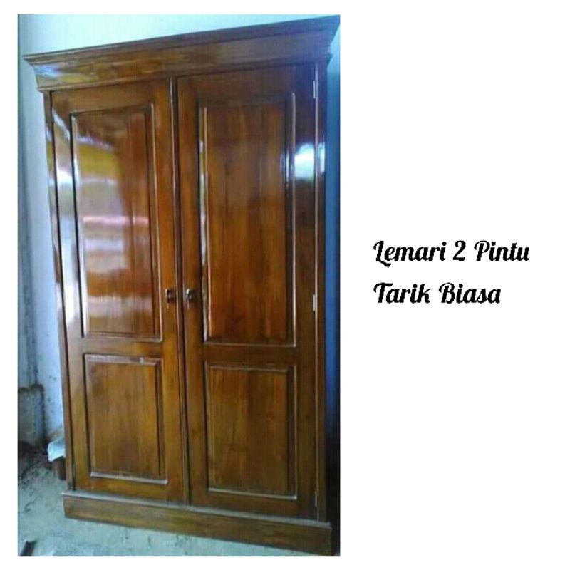 Lemari Baju Kayu Jati 2 Pintu Kayu Jati Rekomended